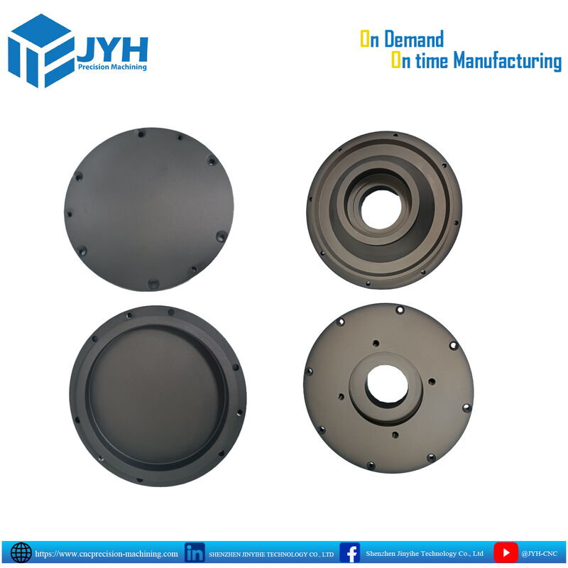 Custom Precision CNC Machined Aluminum Support Bracket with Flanged Bore and Mounting Holes