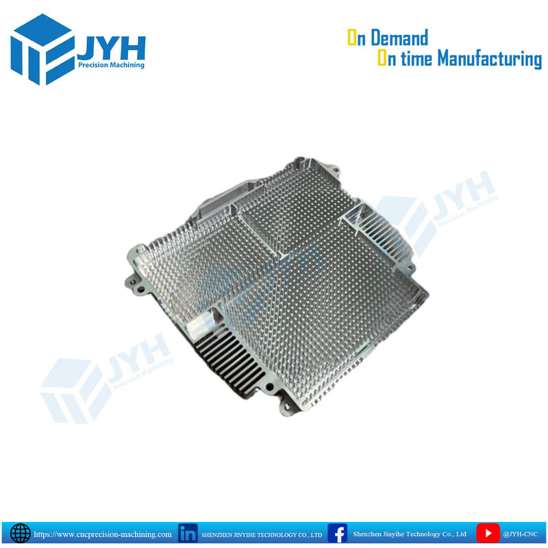 Custom CNC Machined High-Density Pin-Fin Heat Sink with ±0.01 mm Tolerance and Corrosion Resistant ECU Enclosure
