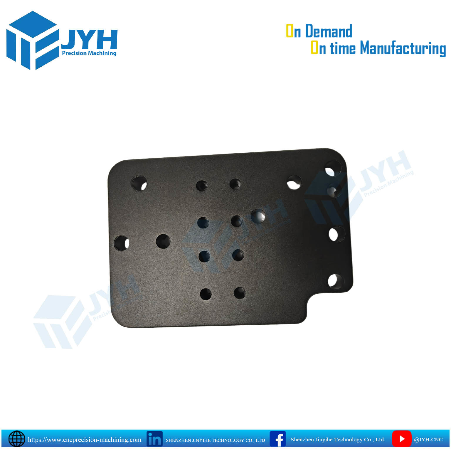 Precision CNC Machined Aluminium Part with Black Anodized Finish and Custom Profile